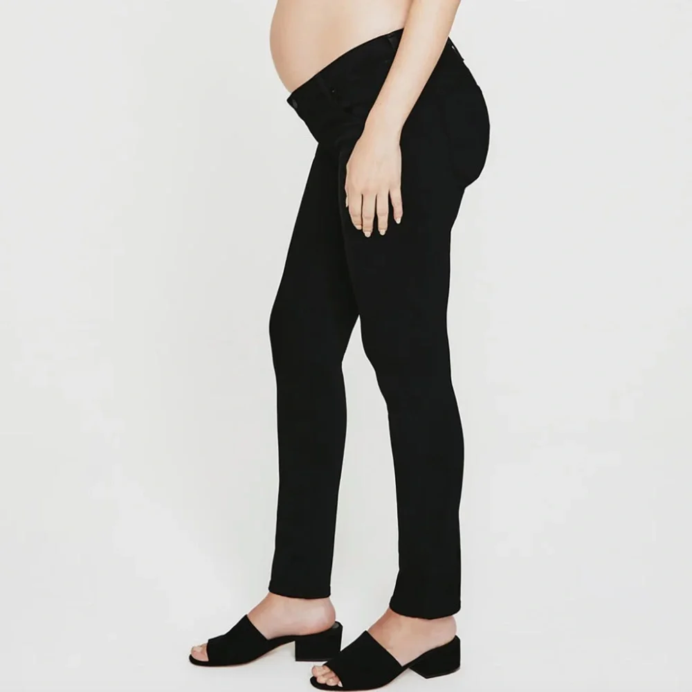 NWT AG Maternity Prima Cigarette Leg Ankle Black Jean Size 24